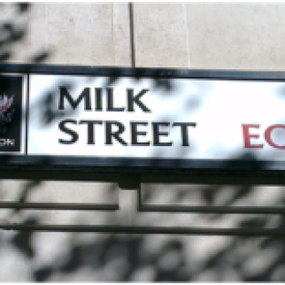 Selling milk on Milk Street